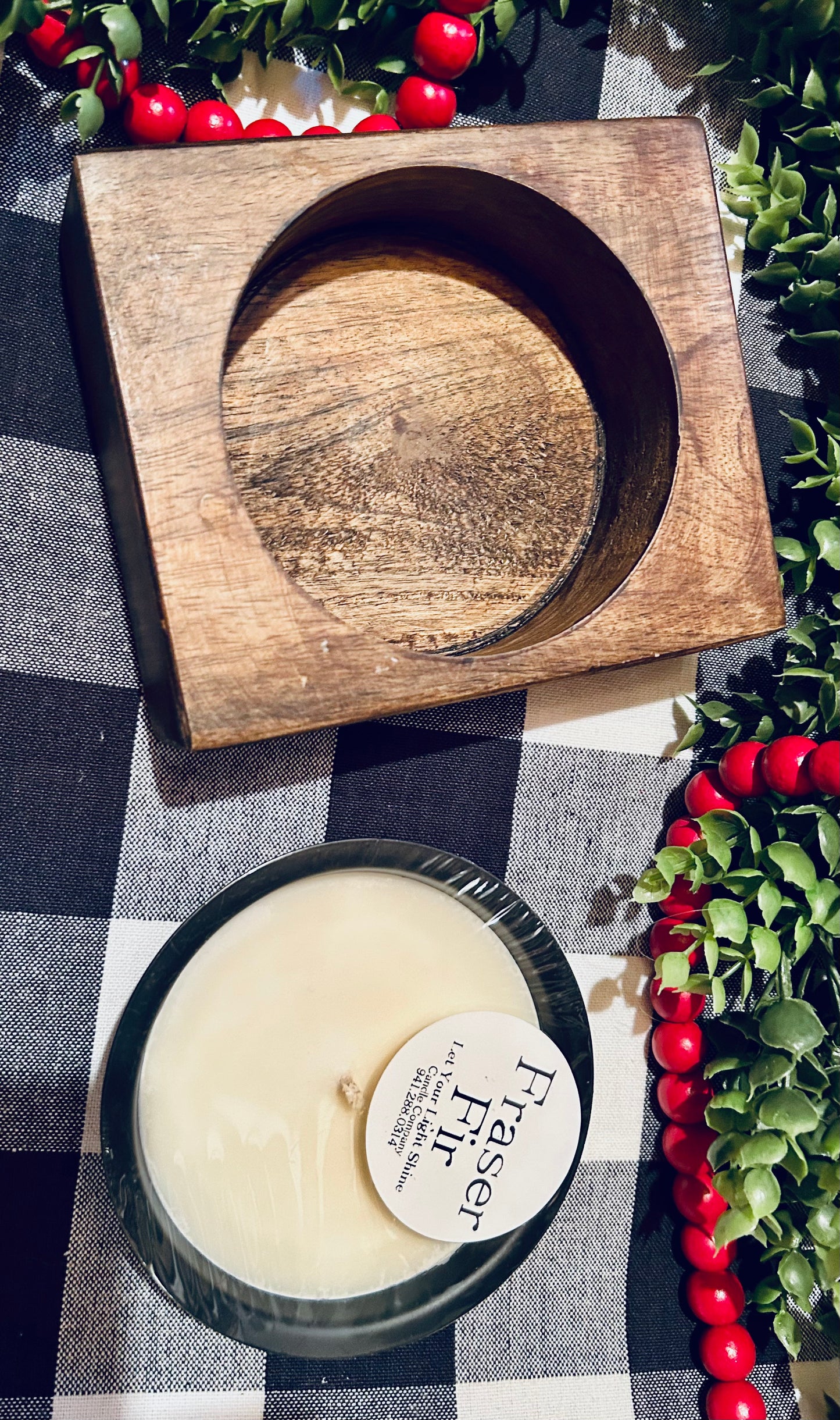 Mango Wood Cheese Mold Candle